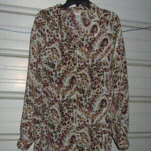 Plus Size 3X Animal Print Dressy Blouse work top shirt womens